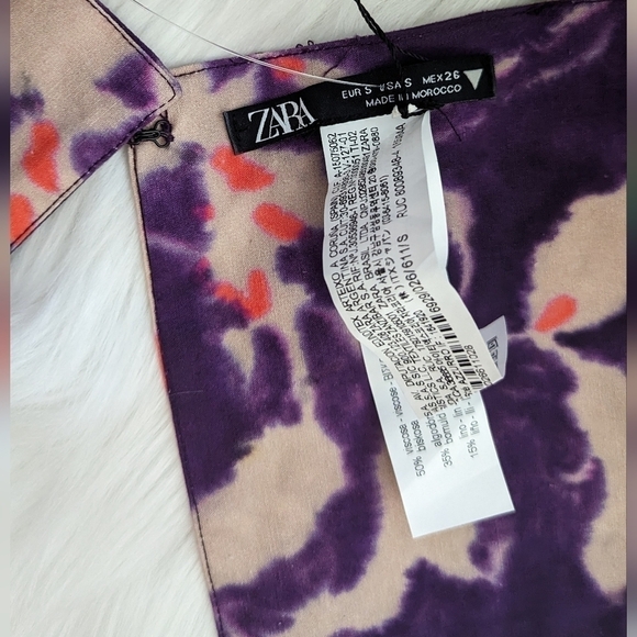 NWOT Zara Floral Linen Crop Top Size S - Picture 9 of 9